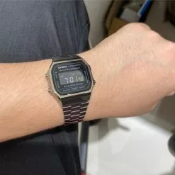 Casio General Stainless Steel Strap Unisex's Watch A168WGG-1BDF -CASIO men casio 1543 1690246 6