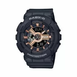 Casio Baby-G Digital-Analogue Black Resin Strap Women Watch BA-110XRG-1ADR