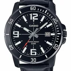Casio Analog Leather Dress Watch (MTP-VD01BL-1B)