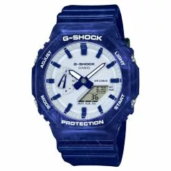 Casio G-Shock Blue Resin Strap Men Watch GA-2100BWP-2ADR-P
