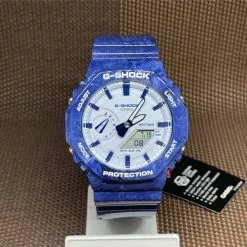 Casio G-Shock Blue Resin Strap Men Watch GA-2100BWP-2ADR-P -CASIO men casio 3008 8934536 4