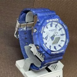 Casio G-Shock Blue Resin Strap Men Watch GA-2100BWP-2ADR-P -CASIO men casio 3008 8934536 6