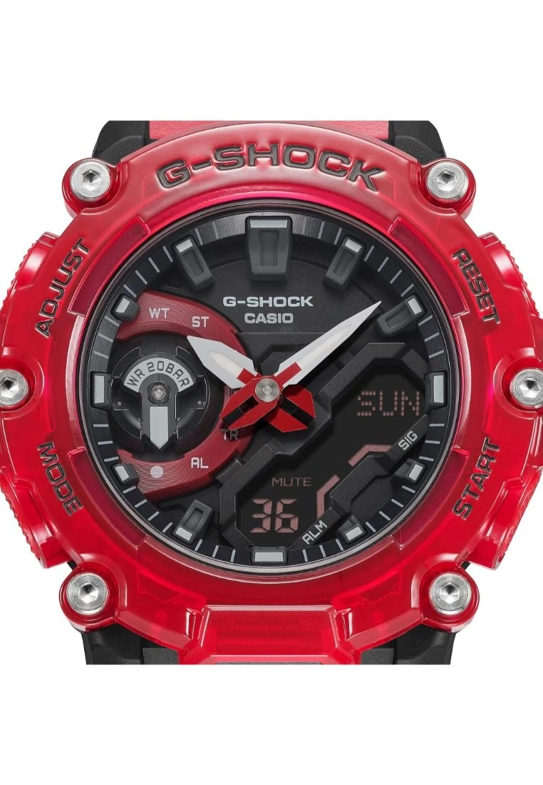 CASIO G-SHOCK GA-2200SKL-4ADR RED RESIN STRAP UNISEX WATCH 4 CASIO G-SHOCK GA-2200SKL-4ADR RED RESIN STRAP UNISEX WATCH - Image 2