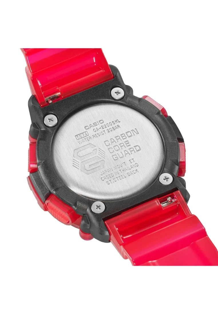 CASIO G-SHOCK GA-2200SKL-4ADR RED RESIN STRAP UNISEX WATCH 6 CASIO G-SHOCK GA-2200SKL-4ADR RED RESIN STRAP UNISEX WATCH - Image 4