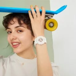 Casio Baby-G Digital-Analogue White Resin Strap Women Watch BA-110XRG-7ADR -CASIO men casio 4667 7301246 3