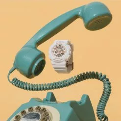 Casio Baby-G Digital-Analogue White Resin Strap Women Watch BA-110XRG-7ADR -CASIO men casio 4668 7301246 7