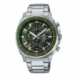 Casio Edifice Chronograph Camouflage And Silver Stainless Steel Strap Men Watch EFV-600D-3CVUDF