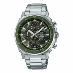 Casio Edifice Chronograph Camouflage And Silver Stainless Steel Strap Men Watch EFV-600D-3CVUDF -CASIO men casio 4940 1861246 6