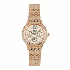 CASIO SHEEN SHE-3030PG-9AUDR MULTI-HAND ROSE GOLD STAINLESS STEEL WOMEN'S WATCH
