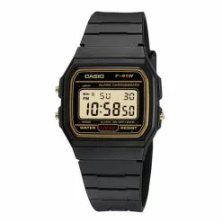 Casio General Black Resin Strap Unisex Watch F-91WG-9QDF