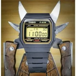 Casio General Black Resin Strap Unisex Watch F-91WG-9QDF -CASIO men casio 6377 1102246 6