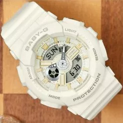 Casio Baby-G Digital-Analogue White Resin Strap Women Watch BA-110XSW-7ADR -CASIO men casio 6609 2301246 3