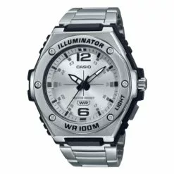 Casio Men's Analog Watch MWA-100HD-7AV Silver Stainless Steel Band Watch for men