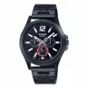 Casio Men's Analog Watch MTP-E350B-1BV Black Stainless Steel Band Watch for men