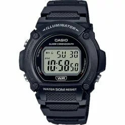 Casio General Black Silicone Strap Men Watch W-219H-1AVDF