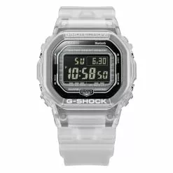 Casio G-Shock Digital Transparent White Resin Strap Men Watch DW-B5600G-7DR