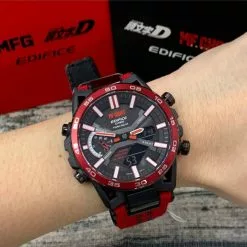 Casio Edifice Red Leather Strap Men Watch ECB-2000MFG-1ADR -CASIO men casio 9266 2741246 4